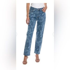 The Kooples Straight Cropped Paisley Print Jeans size 29